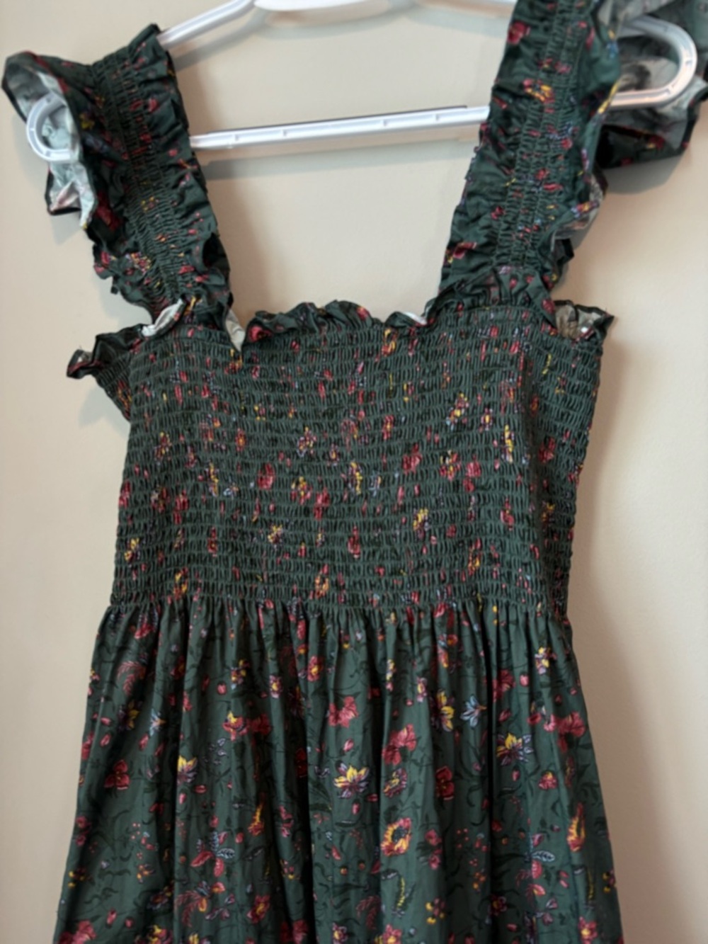 Hill House Home Ellie Nap Dress in Bottle Green Fleur Chintz Size L - Picture 3 of 5
